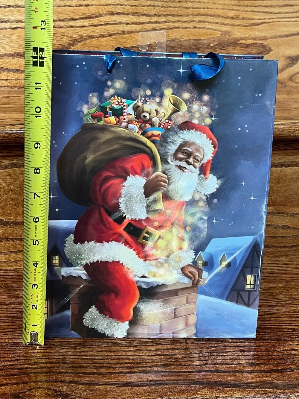 5 African American Santa Themed Holiday Christmas Gift Bags